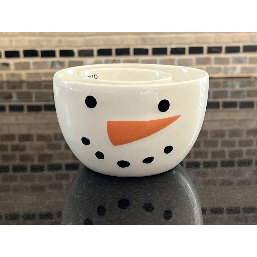 Snowman Measuring Cup‎ Set by Sur La Table Nesting Bowls Snowman Face Set of 3